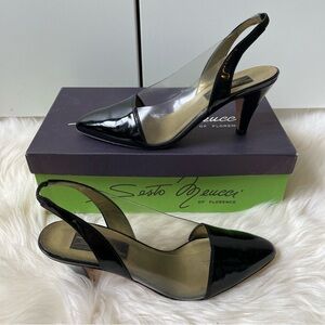 Vintage Sesto Meucci of Florence Danit Black Patent Heels Size 6 Made in Italy